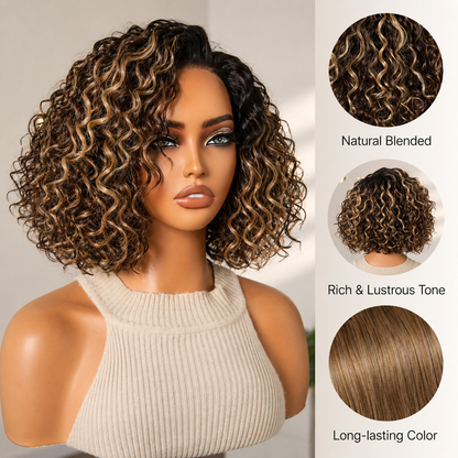 ⏰ LIMITED TIME OFFER 🔥Ready-to-Wear Glueless Curly Bob Wig