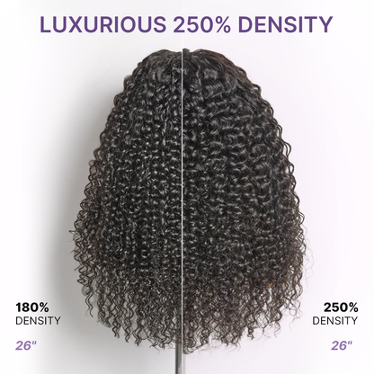 Luvme Hair PreMax water wave curly lace frontal wig with pre-cut lace, glueless flexi-fit drawstring, fluffy 13x4 lace front.
